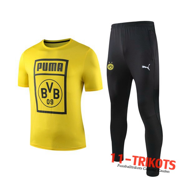 Neuestes Fussball T-Shirts Dortmund BVB Trainingstrikot + Hose Gelb 2019 2020 | 11-trikots