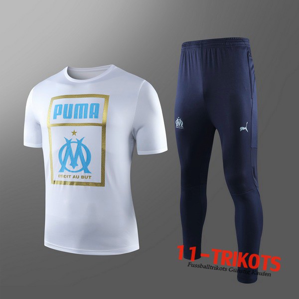Neuestes Fussball T-Shirts Marseille OM Kinder Trainingstrikot + Hose Rot 2019 2020 | 11-trikots