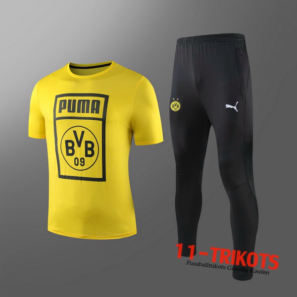 Neuestes Fussball T-Shirts Dortmund BVB Kinder Trainingstrikot + Hose Gelb 2019 2020 | 11-trikots