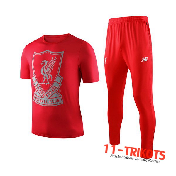 Neuestes Fussball T-Shirts Liverpool Kinder Trainingstrikot + Hose Rot 2019 2020 | 11-trikots