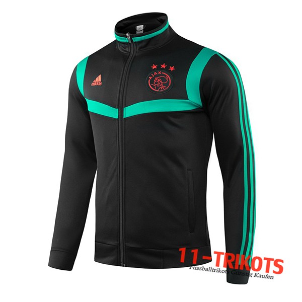 Neuestes Fussball AFC Ajax Trainingsjacke Grün/Schwarz 2019 2020 | 11-trikots