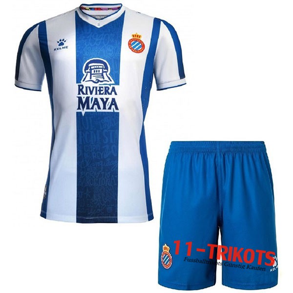 Neuestes Fussball RCD Espanyol Kinder Heimtrikot 2019 2020 | 11-trikots