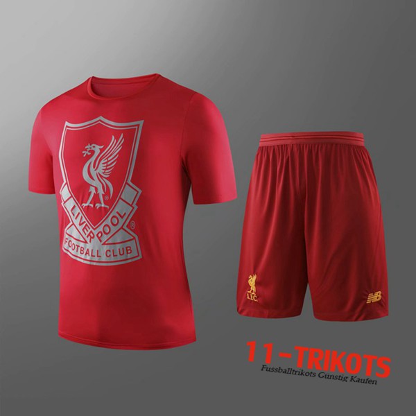 Neuestes Fussball T-Shirts FC Liverpool Trainingstrikot + Shorts Kinder Rot 2019 2020 | 11-trikots