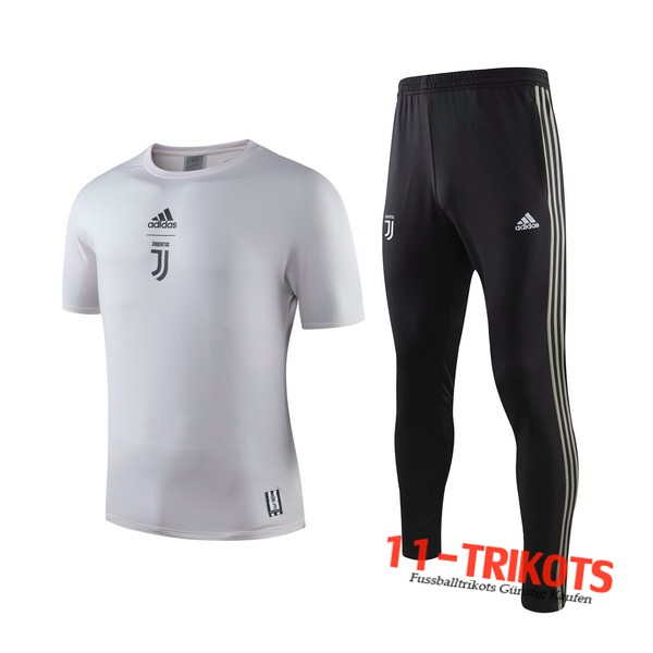 Neuestes Fussball T-Shirts Juventus Trainingstrikot + Hose Grau 2019 2020 | 11-trikots