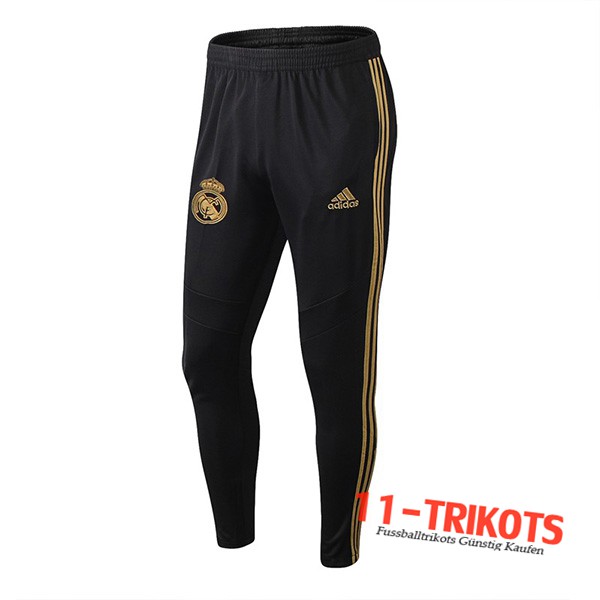 Pantalones Entrenamiento Real Madrid Negro/Amarillo 2019 2020