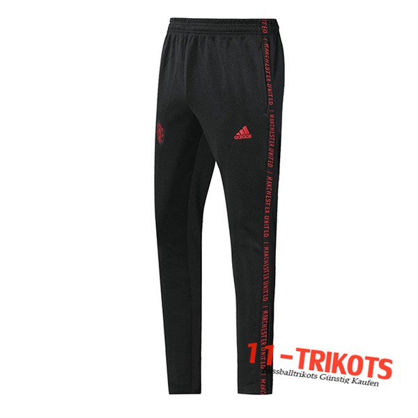 Pantalones Entrenamiento Manchester United Negro/Roja 2019 2020