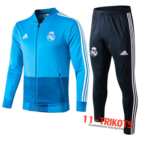 Neuestes Fussball Real Madrid Trainingsanzug (Jacken) Blau 2019 2020 | 11-trikots