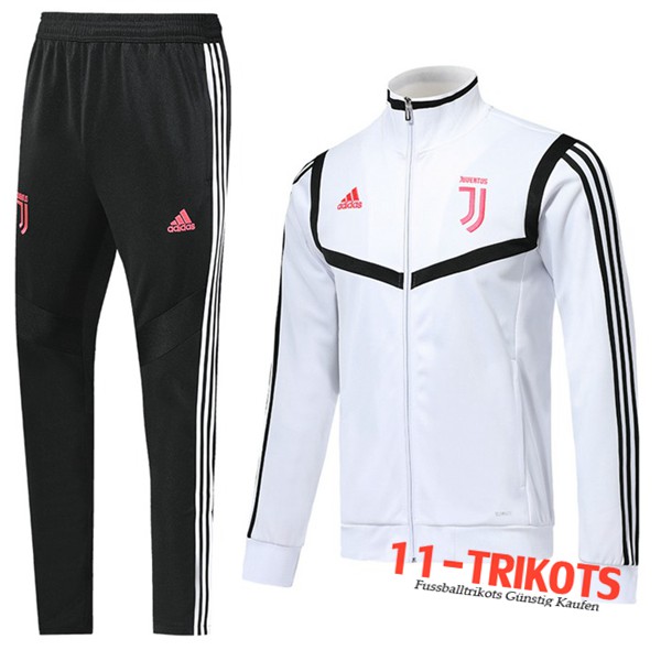 Neuestes Fussball Juventus Trainingsanzug (Jacken) Weiß/Schwarz 2019 2020 | 11-trikots