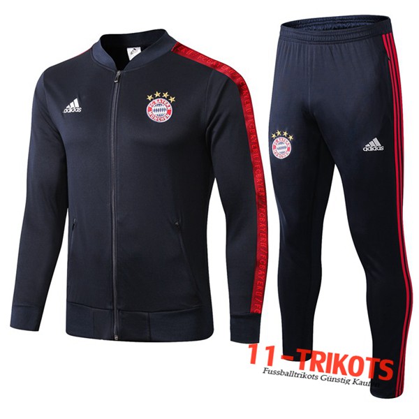 Neuestes Fussball Bayern Munchen Trainingsanzug (Jacken) Blau Dunkel 2019 2020 | 11-trikots