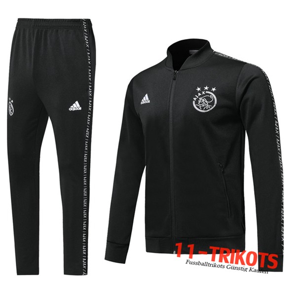 Neuestes Fussball AFC Ajax Trainingsanzug (Jacken) Schwarz 2019 2020 | 11-trikots