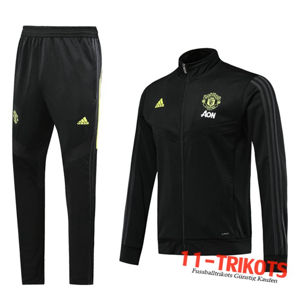 Neuestes Fussball Manchester United Trainingsanzug (Jacke) Schwarz 2019 2020 | 11-trikots