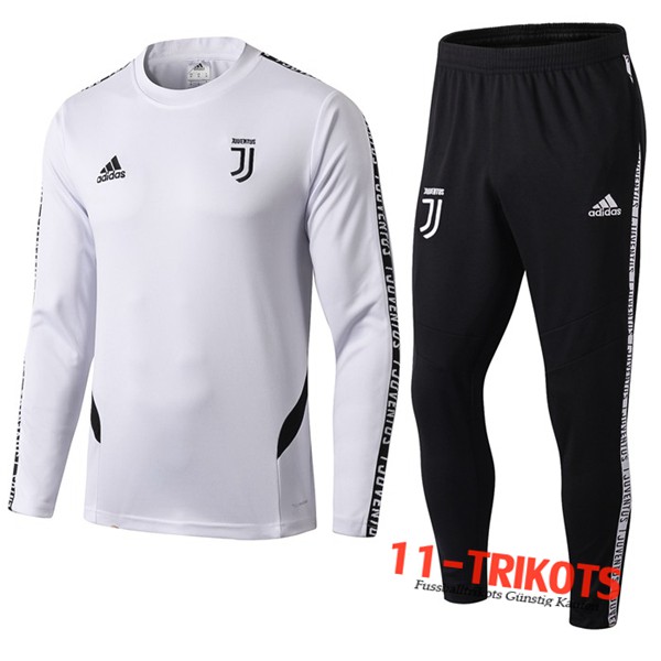 Neuestes Fussball Juventus Trainingsanzug Weiß Schwarz 2019 2020 | 11-trikots
