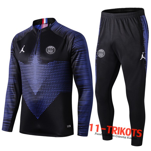 Neuestes Fussball PSG Jordan Trainingsanzug Blau Schwarz 2019 2020 | 11-trikots