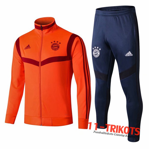 Neuestes Fussball Bayern Munchen Trainingsanzug (Jacke) Orange 2019 2020 | 11-trikots