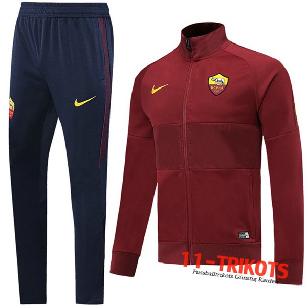 Neuestes Fussball AS Roma Trainingsanzug (Jacke) Brown 2019 2020 | 11-trikots