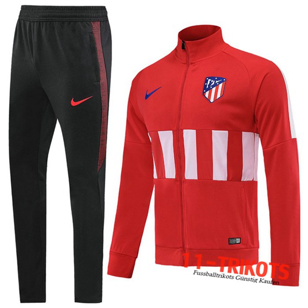 Neuestes Fussball Atletico Madrid Trainingsanzug (Jacke) Rot Weiß 2019 2020 | 11-trikots