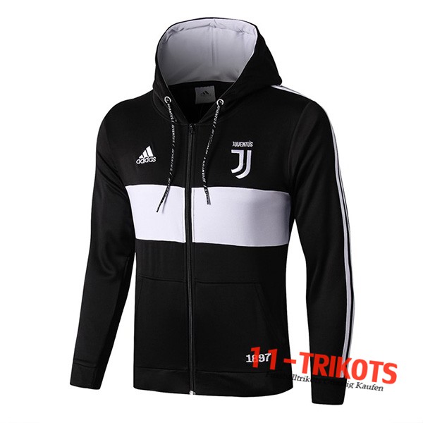 Chaqueta Futbol con capucha Juventus Negro Blanco 2019/2020
