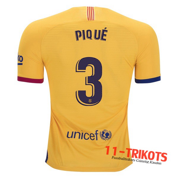 Neuestes Fussball FC Barcelona (PIQUE 3) Auswärtstrikot 2019 2020 | 11-trikots