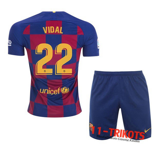 Neuestes Fussball FC Barcelona (VIDAL 22) Kinder Heimtrikot 2019 2020 | 11-trikots