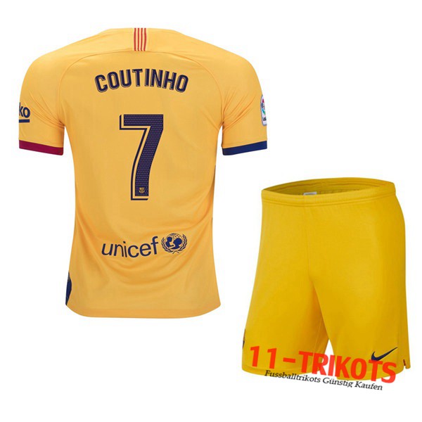 Neuestes Fussball FC Barcelona (Coutinho 7) Kinder Auswärtstrikot 2019 2020 | 11-trikots