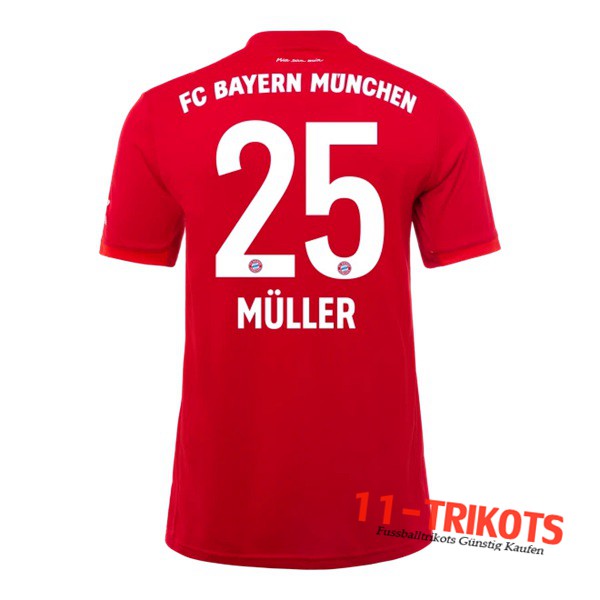 Neuestes Fussball Bayern Munchen (MULLER 25)Heimtrikot 2019 2020 | 11-trikots