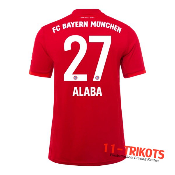Neuestes Fussball Bayern Munchen (ALABA 27) Heimtrikot 2019 2020 | 11-trikots