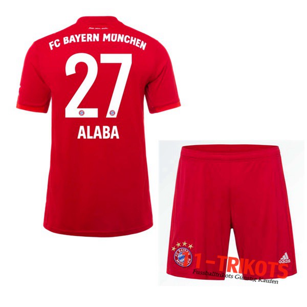 Neuestes Fussball Bayern Munchen (ALABA 27) Kinder Heimtrikot 2019 2020 | 11-trikots