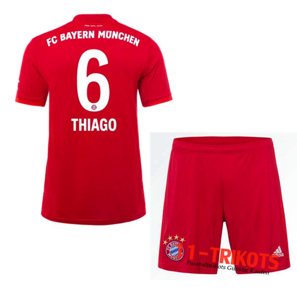 Neuestes Fussball Bayern Munchen (THIAGO 6) Kinder Heimtrikot 2019 2020 | 11-trikots
