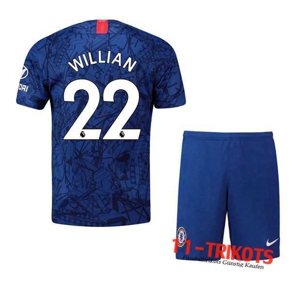 Neuestes Fussball FC Chelsea (Willian 22) Kinder Heimtrikot 2019 2020 | 11-trikots