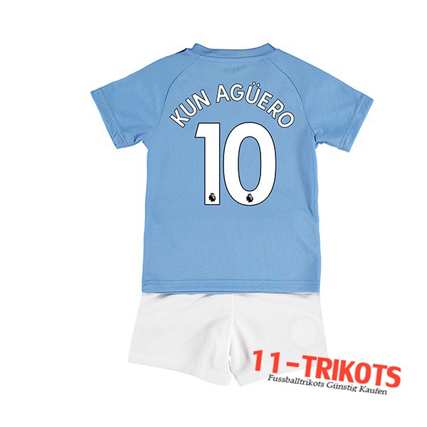 Neuestes Fussball Manchester City (KUN AGUERO 10) Kinder Heimtrikot 2019 2020 | 11-trikots