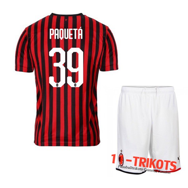 Neuestes Fussball Milan AC (PAOUETA 39) Kinder Heimtrikot 2019 2020 | 11-trikots