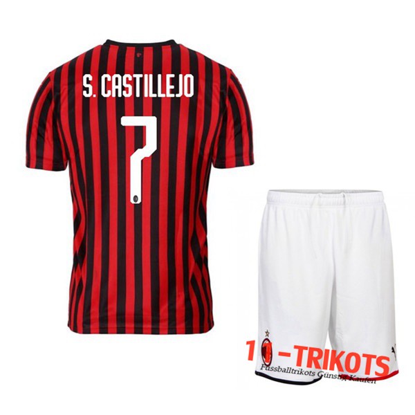 Neuestes Fussball Milan AC (S.CASTILLEJO 7) Kinder Heimtrikot 2019 2020 | 11-trikots