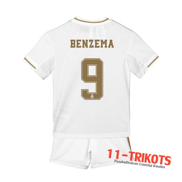 Neuestes Fussball Real Madrid (BENZEMA 9) Kinder Heimtrikot 2019 2020 | 11-trikots