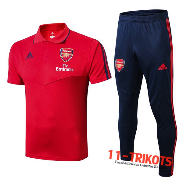 Neuestes Fussball Arsenal Poloshirt + Hose Rot 2019 2020 | 11-trikots