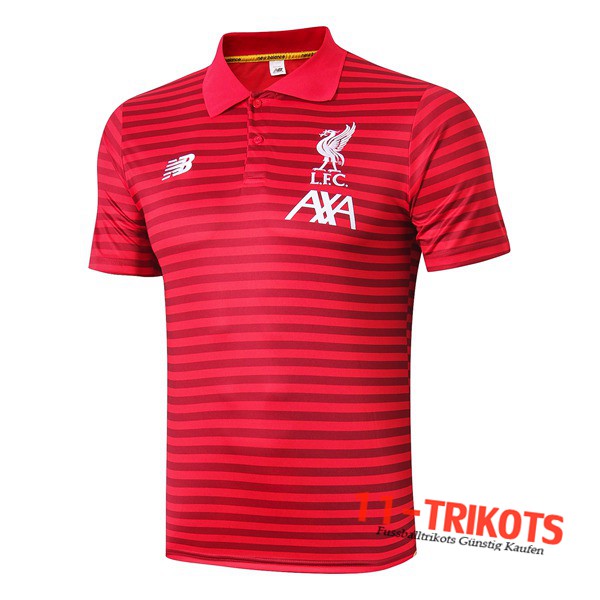 Neuestes Fussball FC Liverpool Poloshirt Rot Stripe 2019 2020 | 11-trikots