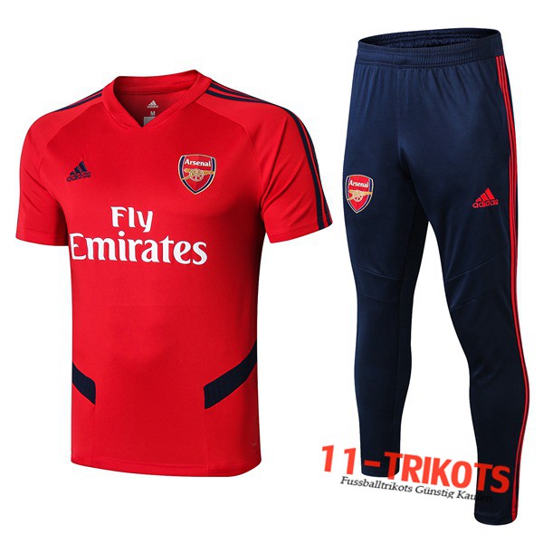 Neuestes Fussball T-Shirts Arsenal Trainingstrikot + Hose Rot 2019 2020 | 11-trikots