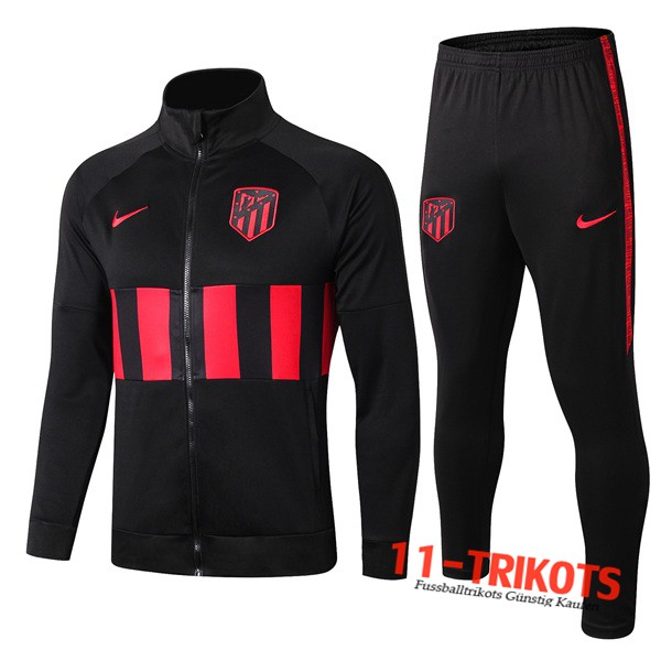 Neuestes Fussball Atletico Madrid Trainingsanzug (Jacke) Schwarz/Rot 2019 2020 | 11-trikots