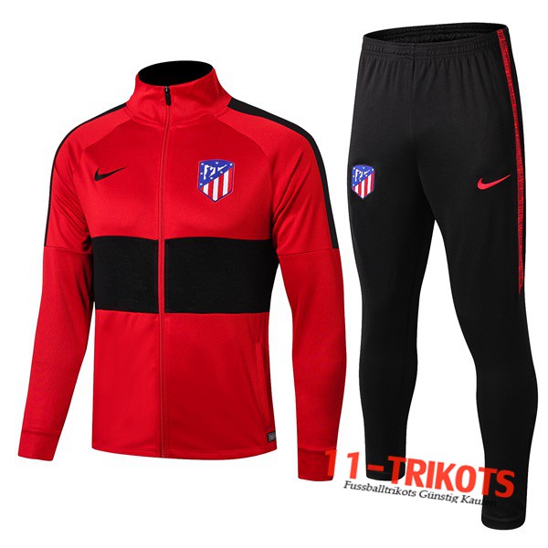 Neuestes Fussball Atletico Madrid Trainingsanzug (Jacke) Rot/Schwarz 2019 2020 | 11-trikots