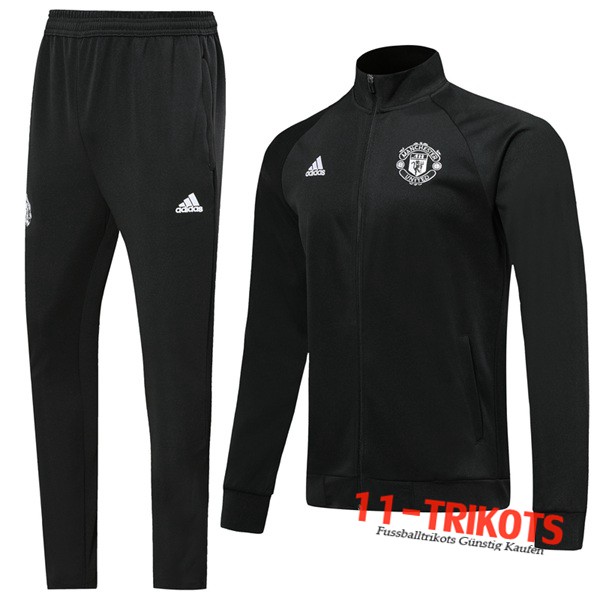 Neuestes Fussball Manchester United Trainingsanzug (Jacke) Schwarz 2019 2020 | 11-trikots