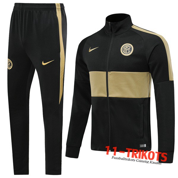 Neuestes Fussball Inter Milan Trainingsanzug (Jacke) Schwarz/Gelb 2019 2020 | 11-trikots