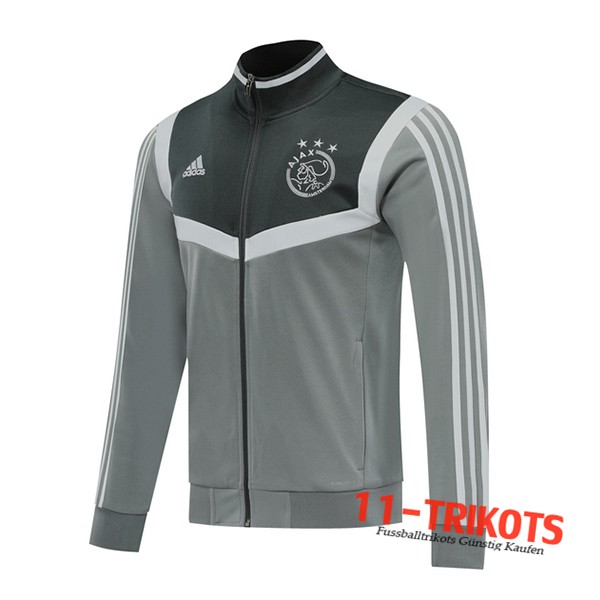 Neuestes Fussball AFC Ajax Trainingsjacke Grau 2019 2020 | 11-trikots