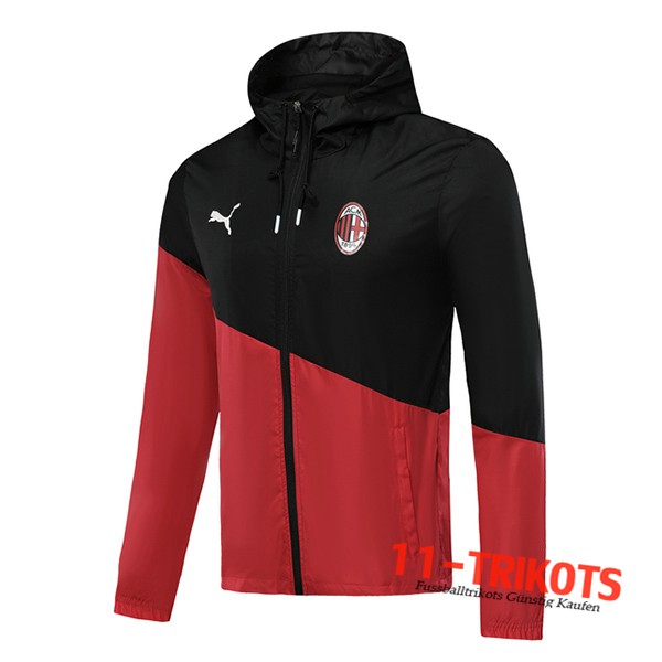 Neuestes Fussball Milan AC Trainingsjacke Windjacke Schwarz/Rot 2019 2020 | 11-trikots
