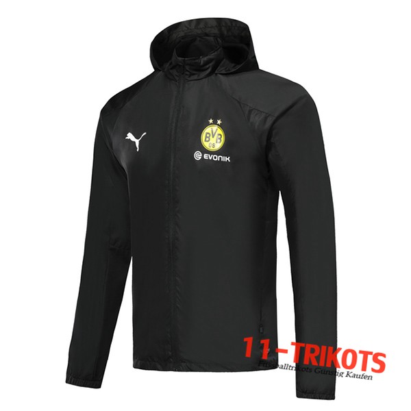 Neuestes Fussball Dortmund BVB Trainingsjacke Windjacke Schwarz 2019 2020 | 11-trikots