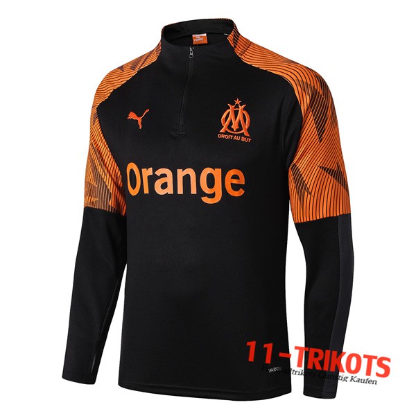 Sudadera de entrenamiento Marsella OM Negro/Naranja 2019/2020