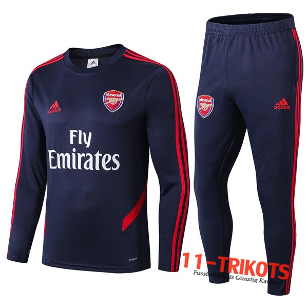 Neuestes Fussball Arsenal Trainingsanzug Runder Kragen Blau Dunkel 2019 2020 | 11-trikots