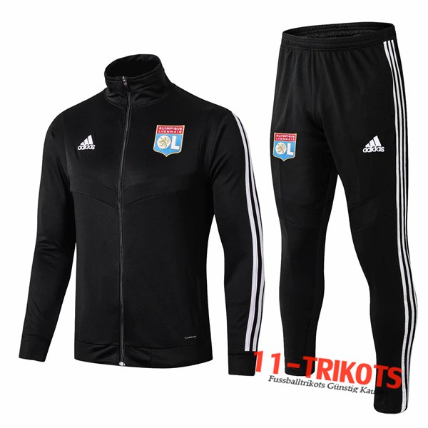 Neuestes Fussball Lyon OL Trainingsanzug (Jacke) Schwarz 2019 2020 | 11-trikots
