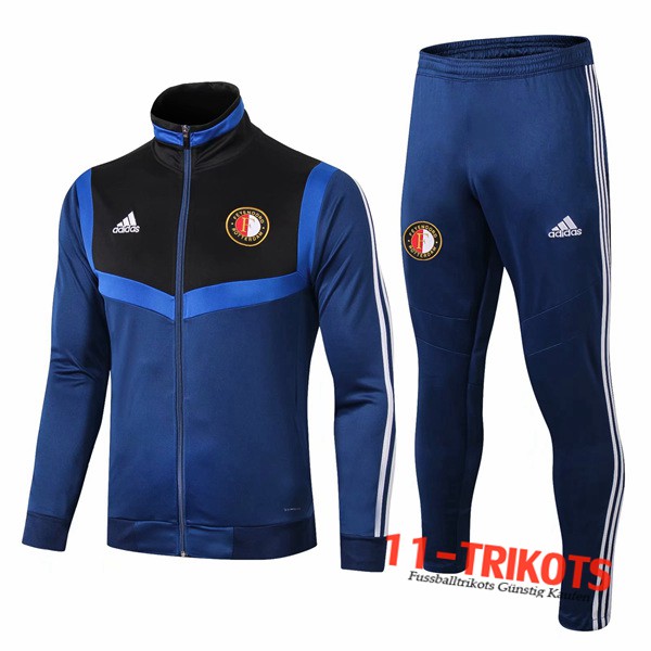 Neuestes Fussball Feyenoord Trainingsanzug (Jacke) Blau Schwarz 2019 2020 | 11-trikots