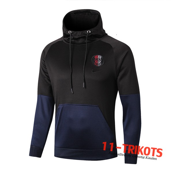 Neuestes Fussball mit Kapuze PSG Jordan Trainingsjacke Schwarz Blau 2019 2020 | 11-trikots