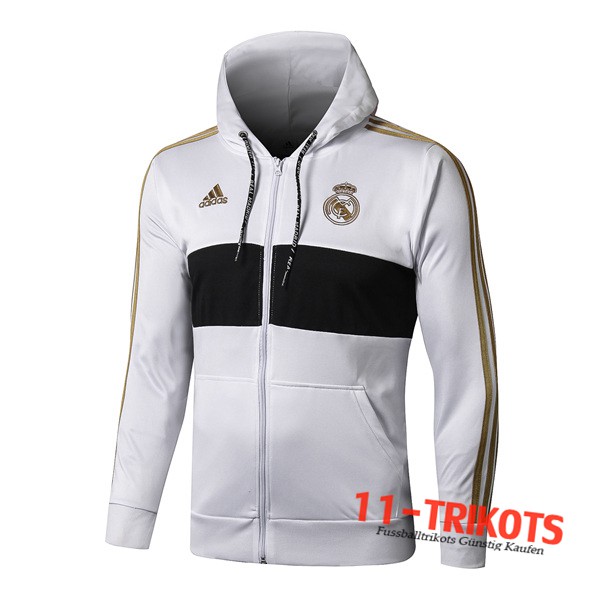 Chaqueta Futbol Con Capucha Real Madrid Blanco 2019/2020