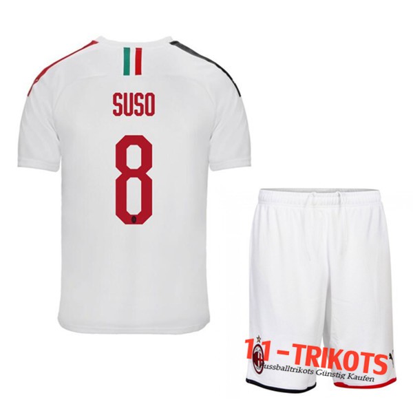 Neuestes Fussball Milan AC (SUSO 8) Kinder Auswärtstrikot 2019 2020 | 11-trikots